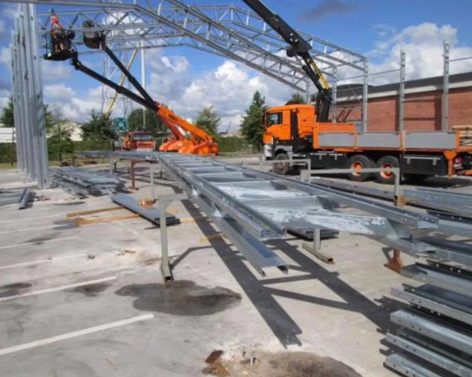 Bouw van een prefabloods - Gent Singel (5)